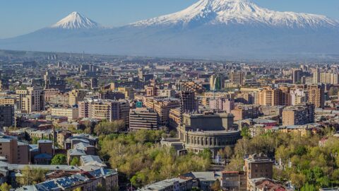 Mount Ararat and the Yerevan skyline
