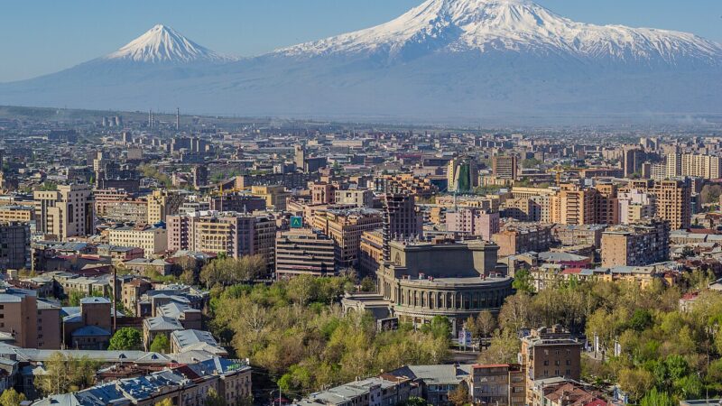Mount Ararat and the Yerevan skyline