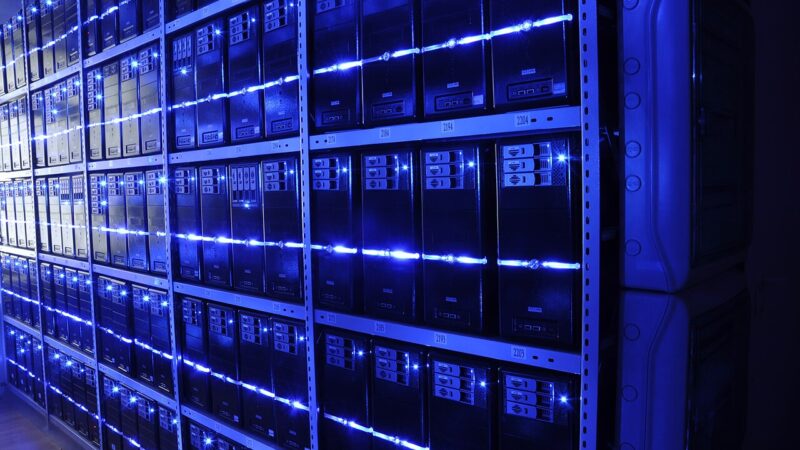 Server racks in a data center
