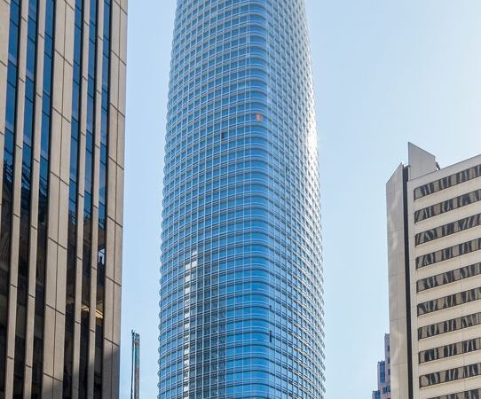 Salesforce Tower rising above San Francisco buildings