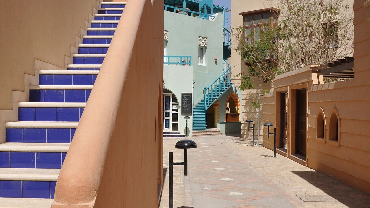 Daytime street view in El Gouna, Egypt