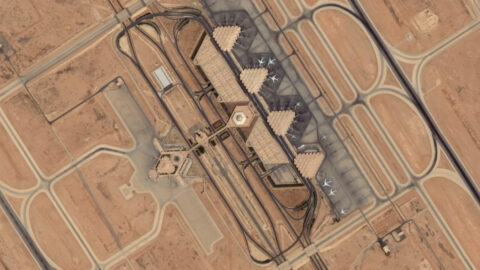 Satellite view of King Khalid International Airport in Riyadh