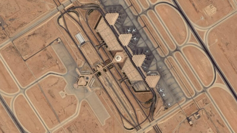 Satellite view of King Khalid International Airport in Riyadh